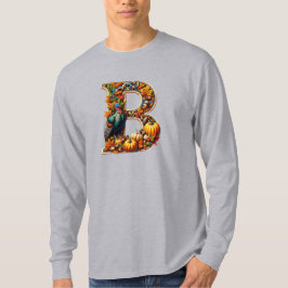 サンクスギビングスタイルのアルファベットB Tシャツ
