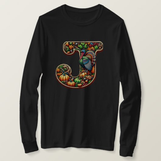 サンクスギビングスタイルのギフト J Tシャツ (デザイン正面)