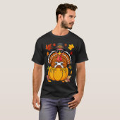 サンクスギビングターキー ゲーマー パンプキン 少年 eens ゲーミング f tシャツ (正面フル)
