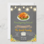 サンクスギビングパーティーのご招待(持ち寄り形式) 招待状 (正面)