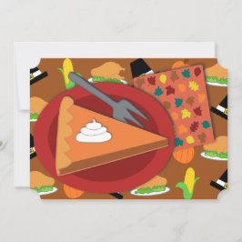 サンクスギビングフラットホリデーカード上のパイ シーズンカード