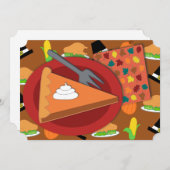 サンクスギビングフラットホリデーカード上のパイ シーズンカード (正面/裏面)