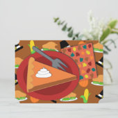 サンクスギビングフラットホリデーカード上のパイ シーズンカード (スタンド正面)