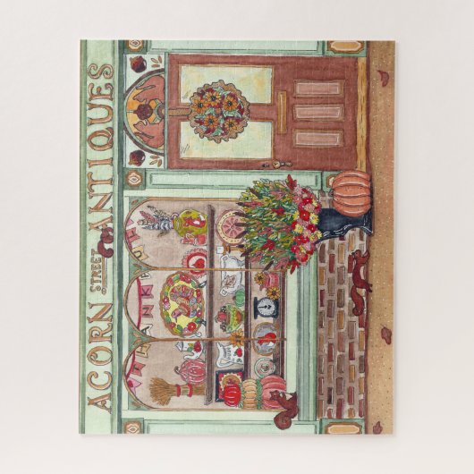 サンクスギビングホリデーアンティークストアwithリス ジグソーパズル (縦)