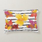 サンクスギビングホリデー秋メープル葉ズブラシデコール アクセントクッション (正面)