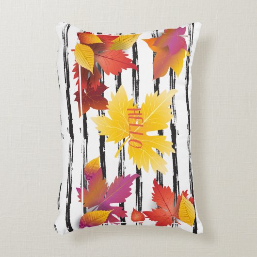 サンクスギビングホリデー秋メープル葉ズブラシデコール アクセントクッション (正面(垂直))