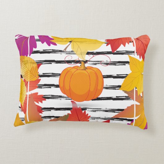 サンクスギビングホリデー秋メープル葉ズブラシデコール アクセントクッション (裏面)