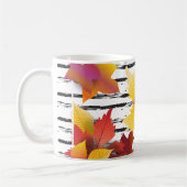 サンクスギビングホリデー秋メープル葉ズブラシデコール コーヒーマグカップ (左)