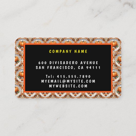 サンクスギビングモダンカボプキンオータムコレクション 名刺 (裏面)