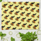 サンクスギビングルチャットノワールとトルコ巡礼者 キッチンタオル (折り畳み)