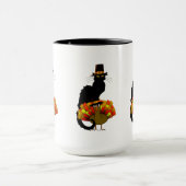 サンクスギビングルチャットノワールとトルコ巡礼者 マグカップ (中央)