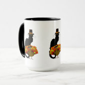 サンクスギビングルチャットノワールとトルコ巡礼者 マグカップ (正面左)