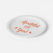 サンクスギビング引用文オレンジ文字 ペーパープレート (アングル)