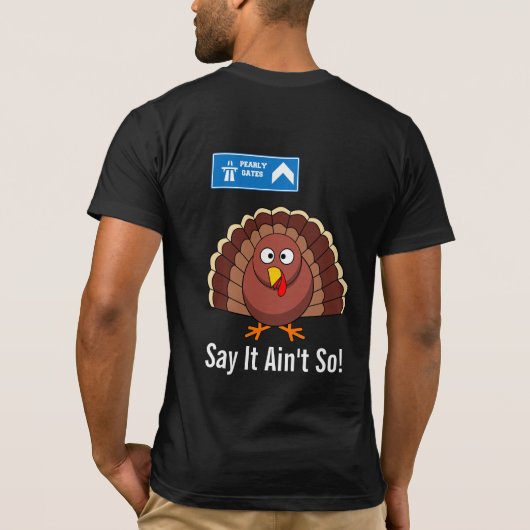サンクスギビング後の七面鳥のイラスト Tシャツ (裏面)