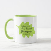 サンクスギビング聖句グリーンリーフ秋 マグカップ (左)