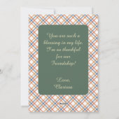 サンクスギビング ふしぎな森 オーダーメイド名前 シーズンカード (裏面)