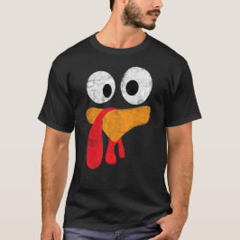 サンクスギビング カートゥーン おもしろ 七面鳥の顔 Tシャツ