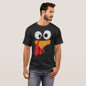サンクスギビング カートゥーン おもしろ 七面鳥の顔 Tシャツ (正面フル)