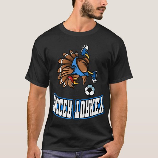 サンクスギビング サッカー 七面鳥 自転車 キック メンズ ボーイズ Tシャツ (正面)