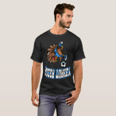 サンクスギビング サッカー 七面鳥 自転車 キック メンズ ボーイズ Tシャツ (正面フル)