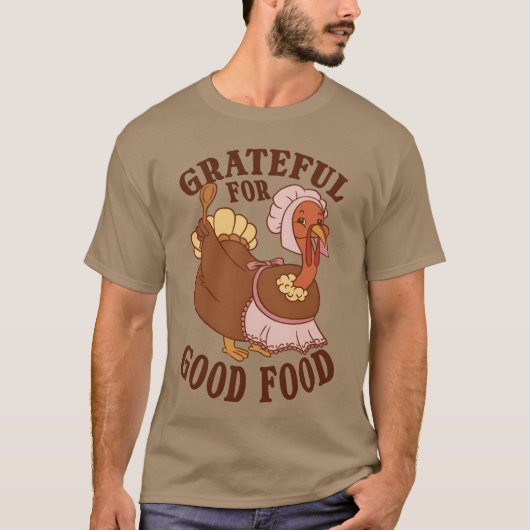 サンクスギビング・ターキー 楽しい食べ物好きのデザインの友達 Tシャツ (正面)