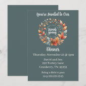 サンクスギビング・ディナー招待状 招待状 (正面/裏面)