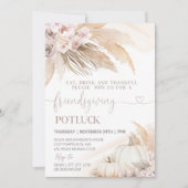 サンクスギビング ディナー パーティー 感謝の秋 招待状 (正面)