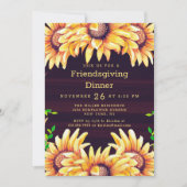サンクスギビング・ディナー・ラスティック・オートム・秋のひまわり 招待状 (正面)