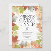 サンクスギビング ディナー 秋の落ち葉 ラスティック ディナー 招待状 (正面)