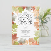 サンクスギビング ディナー 秋の落ち葉 リアルなディナー 招待状 (スタンド正面)