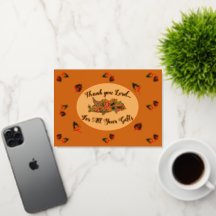 サンクスギビング デザインの箔押しグリーティングカード