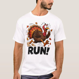 サンクスギビング+デー+ラン+ターキートロット+ハロウィン+ジョーク Tシャツ