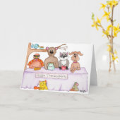 サンクスギビング.トルコはどこだ？ カード (黄色い花)