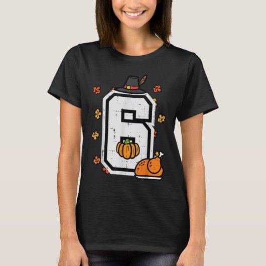 サンクスギビング ナンバー6 6 7 マッチング 67 男女兼用 Tシャツ (正面)