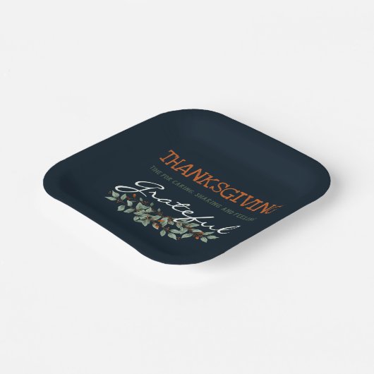 サンクスギビング |感じの感謝のユモダンーカリ ペーパープレート (傾斜あり)