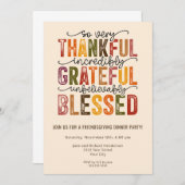 サンクスギビング 秋の収穫 ディナーパーティー 招待状 (正面/裏面)