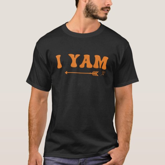 サンクスギビング I Yam 妻 カップル 感謝祭 女性 Tシャツ (正面)