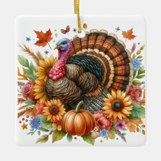 サンクスギビングTom Turkey Keepsake セラミックオーナメント (正面)