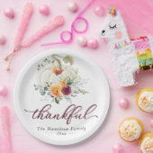 サンクスフルバーガンディフローラカボチャ感謝祭 ペーパープレート (パーティー)