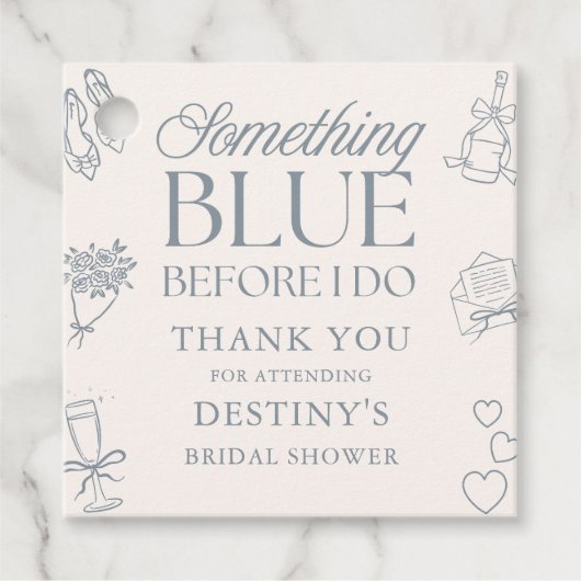 サンクスブルー ビフォー アイ ドゥ サンクス ブライダルシャワー フェイバータグ (正面)