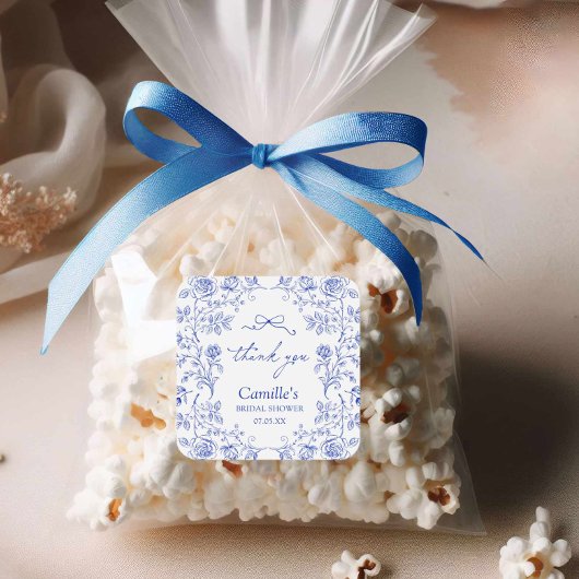 サンクスブルー ブライダルシャワー 感謝 スクエアシール
