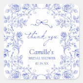 サンクス スタッカー ブルー ブライダルシャワー スクエアシール (正面)