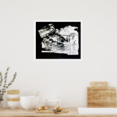 「サンクタム」限定版ブラック/ホワイトプリント ポスター (キッチン)