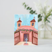 サンクトゥアリオデチマヨウォーターカラーニューメキシコカスタム ポストカード (スタンド正面)