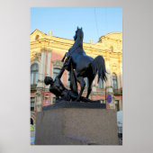 サンクトペテルブルクのアニチコフ橋を彫刻 ポスター (正面)