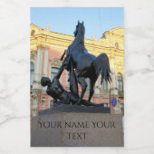 サンクトペテルブルクのアニチコフ橋を彫刻 ワインラベル (シングルラベル)