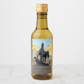 サンクトペテルブルクのアニチコフ橋を彫刻 ワインラベル (正面)