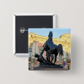 サンクトペテルブルクのアニチコフ橋を彫刻 缶バッジ (正面&裏面)