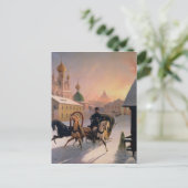 サンクトペテルブルクの通り上のトロイカ, 1850年代 ポストカード (スタンド正面)