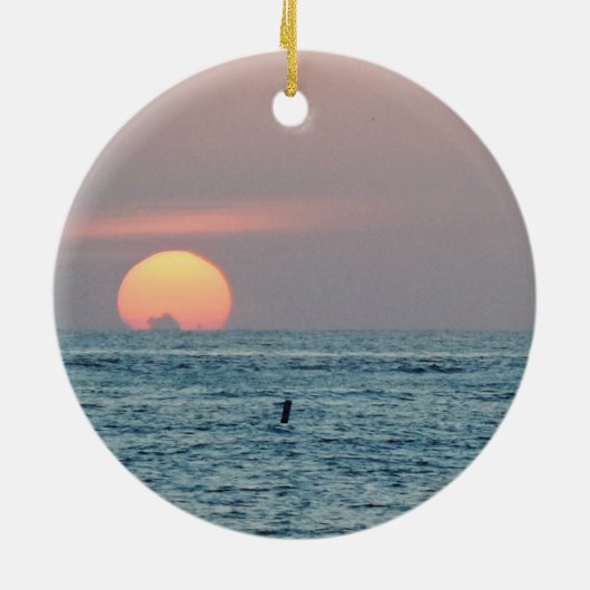 サンクトペテルブルクビーチフロリダサンセット セラミックオーナメント (裏面)